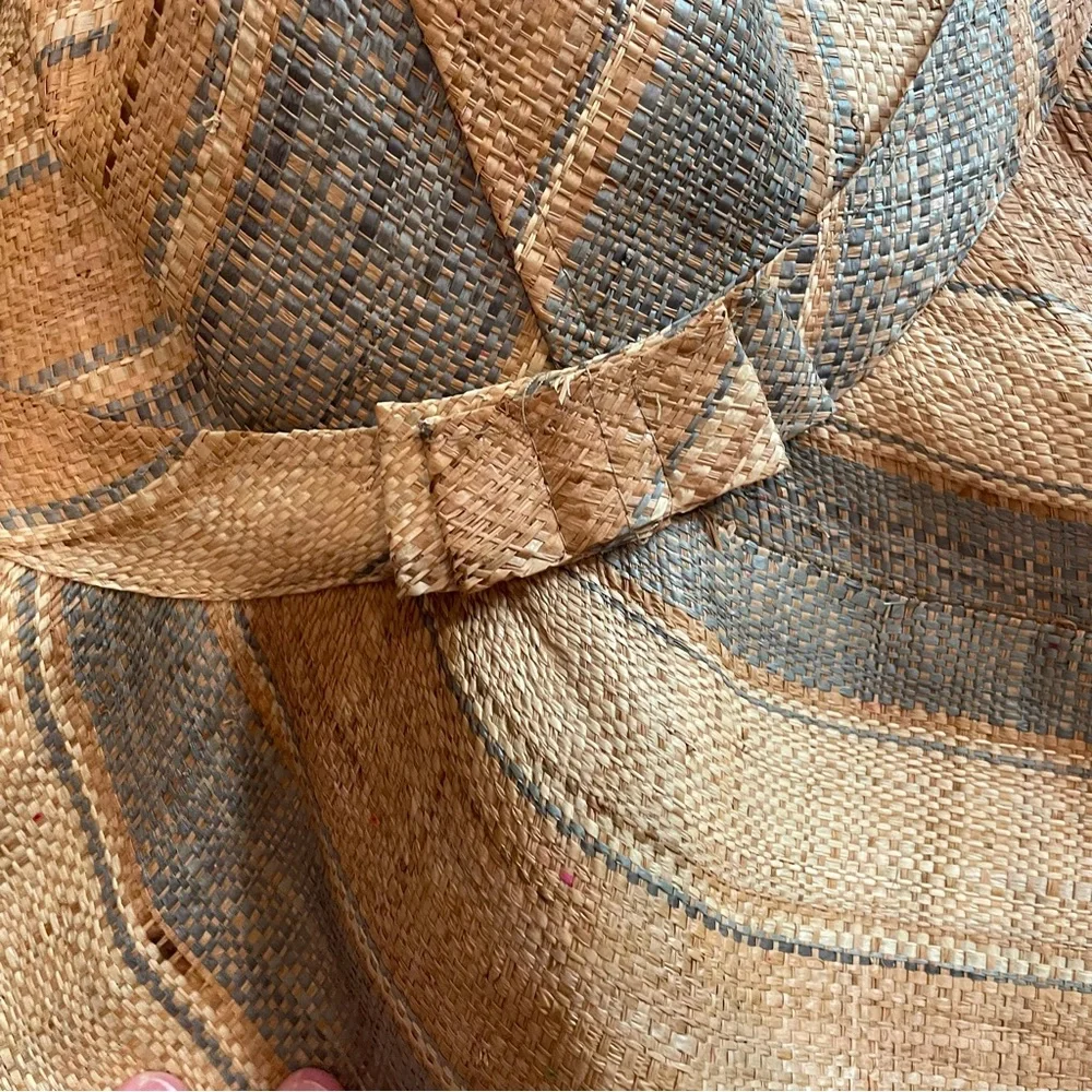 SHEBOBO Monica Wide Brim Multicolor Stripe Pattern Packable Straw Sun Hat_7